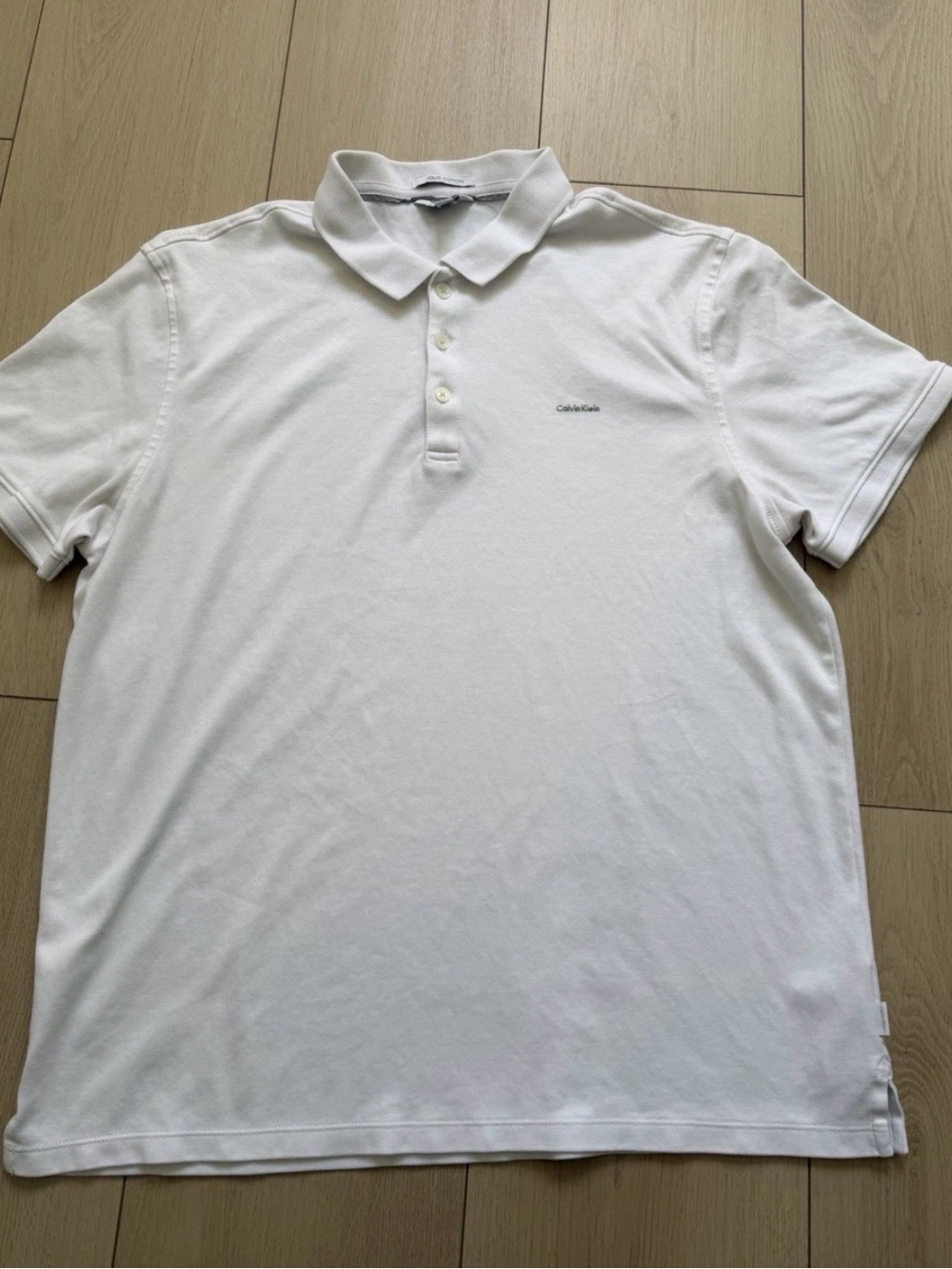 Calvin Klein White Men’s Short-Sleeve Polo 100% cotton